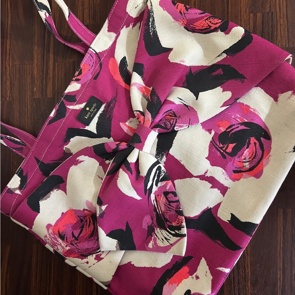 Kate Spade Magenta Floral Tote Bag